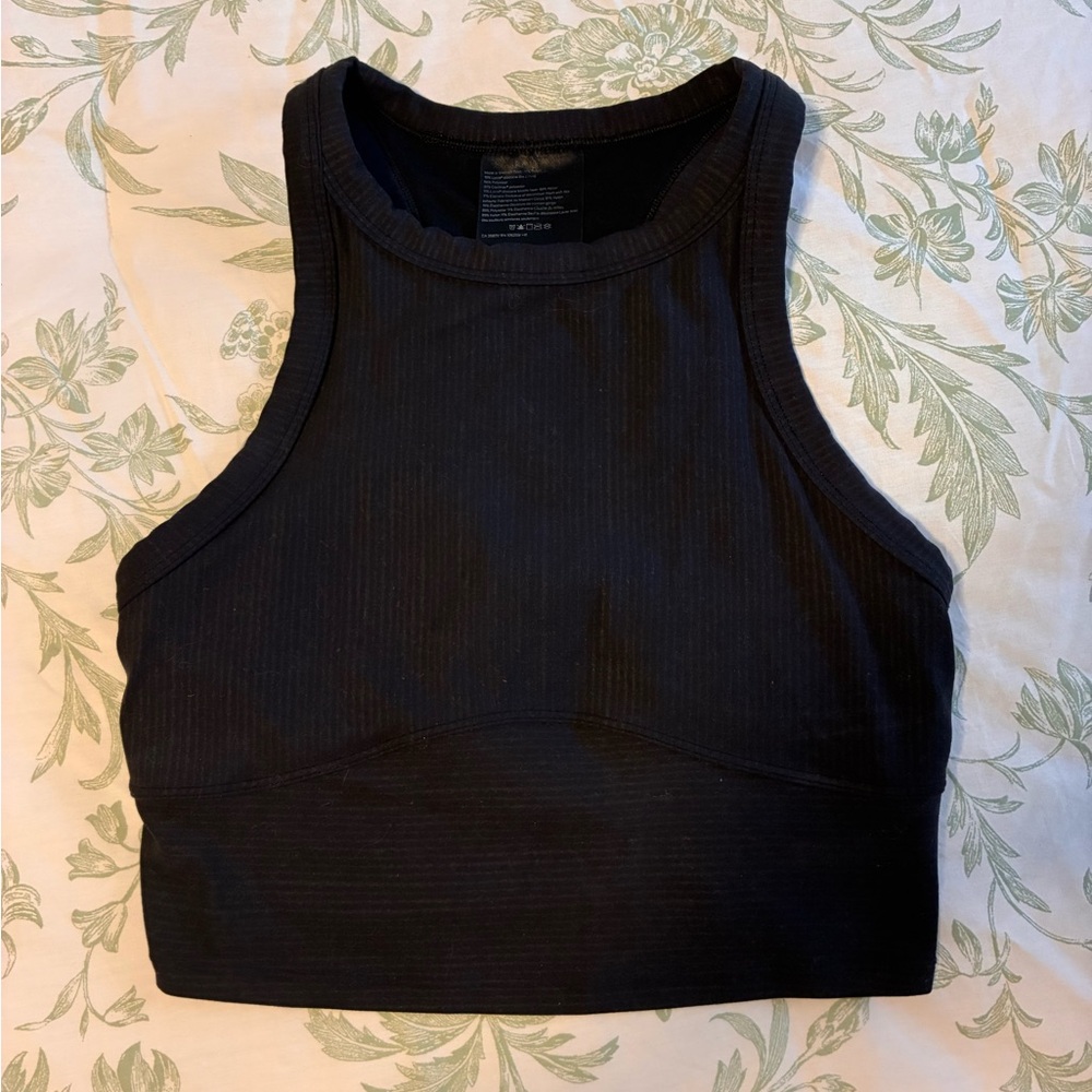 lululemon athletica Black Ribbed Crop Top